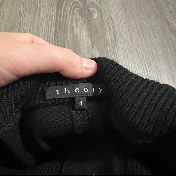 Theory Black High Collared Neck Button Front Mini Tunic Dress‎ Size 4 - Picture 5 of 12